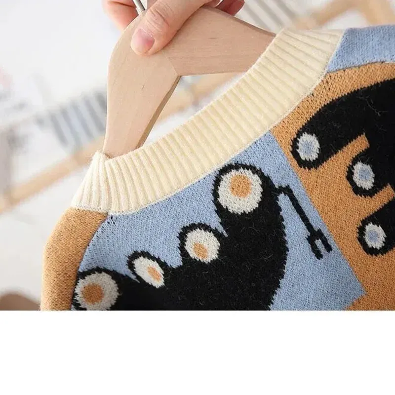 2023 Spring Autumn Children Cartoon Cardigan Sweater Boys Clothes Kids Cute Children's Coats Outerwear Jackets Clothing Fashion