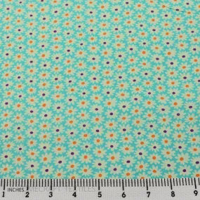 Aqua Minimal Floral Cotton Print