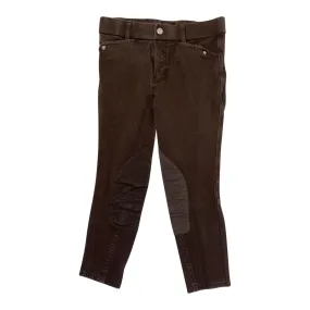 Ariat Heritage Kids Denim Knee Patch Breeches in Brown - Children's 10