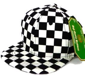 Baby and Children's SnapBack Hat in Black and White Checkers