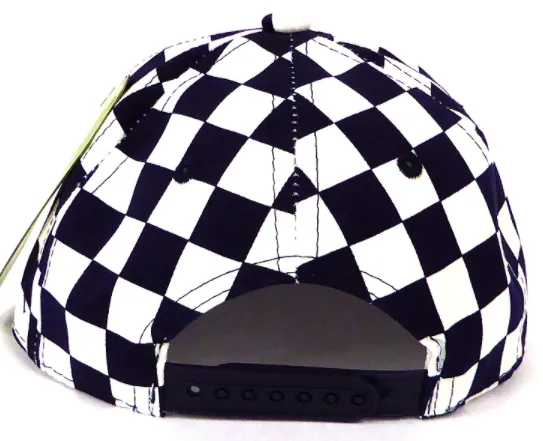 Baby and Children's SnapBack Hat in Black and White Checkers