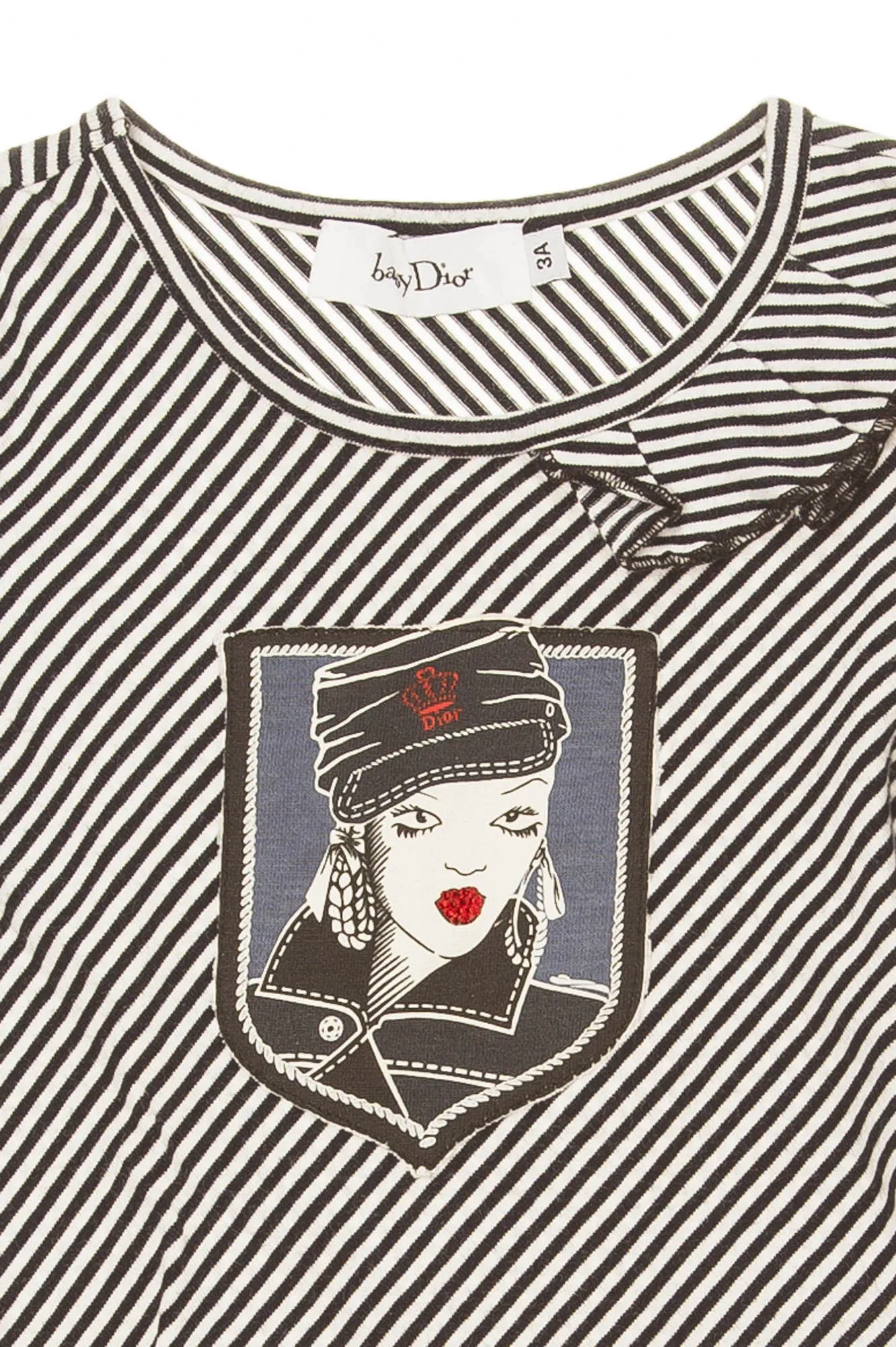 Baby Dior - Black and White Striped Long Sleeve Shirt - 3A