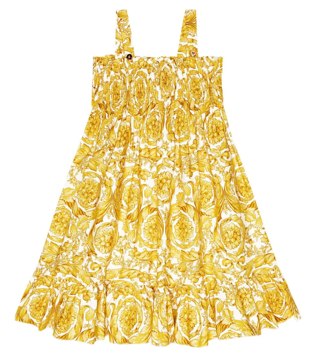 Baroque cotton dress Versace, yellow