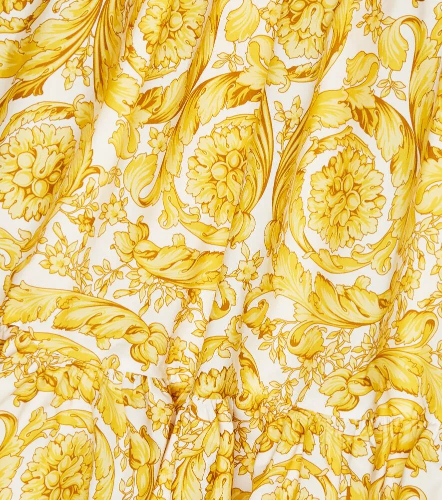 Baroque cotton dress Versace, yellow