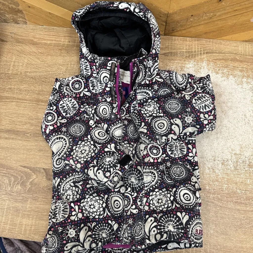 Burton- children winter jacket- MSRP $150: Black white design -children-3T