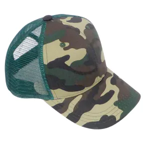 Children's Camo Trucker SnapBack Hat in Green