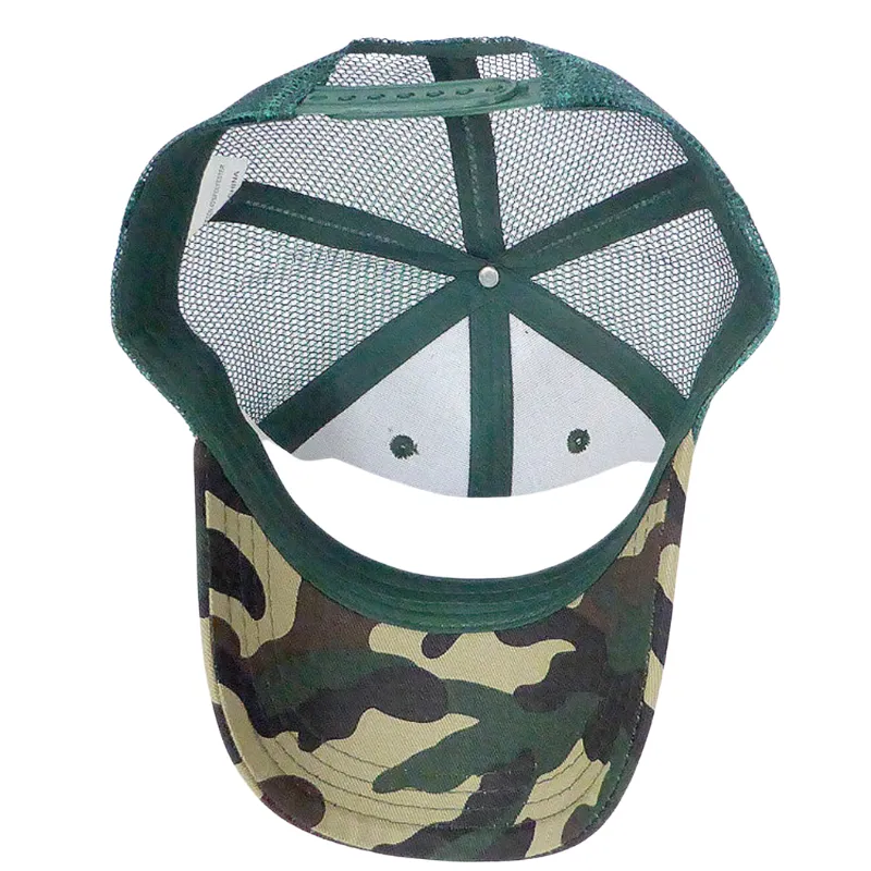 Children's Camo Trucker SnapBack Hat in Green