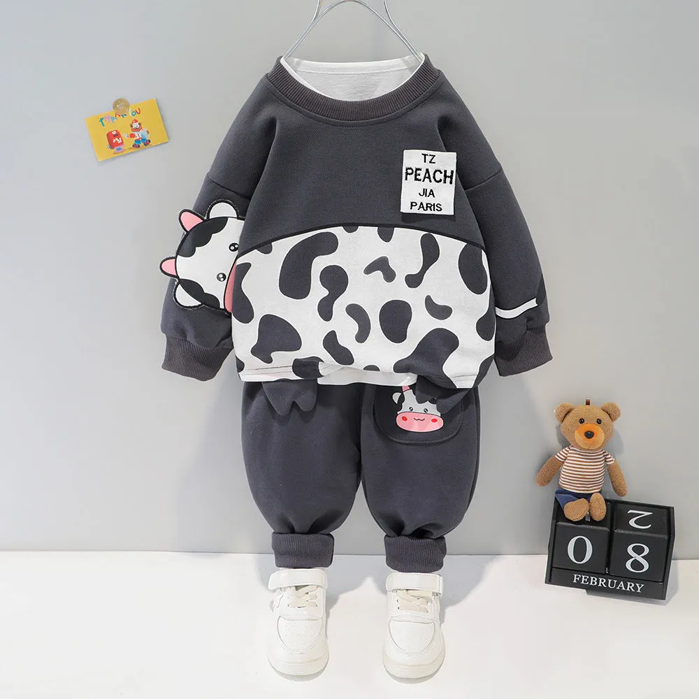 Children's Cartoon Sweater Pants Two-piece Set