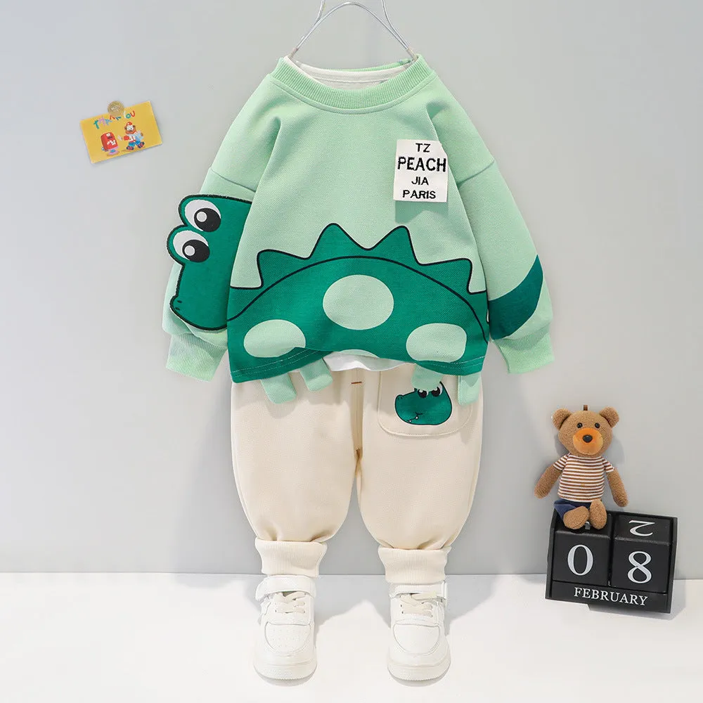 Children's Cartoon Sweater Pants Two-piece Set