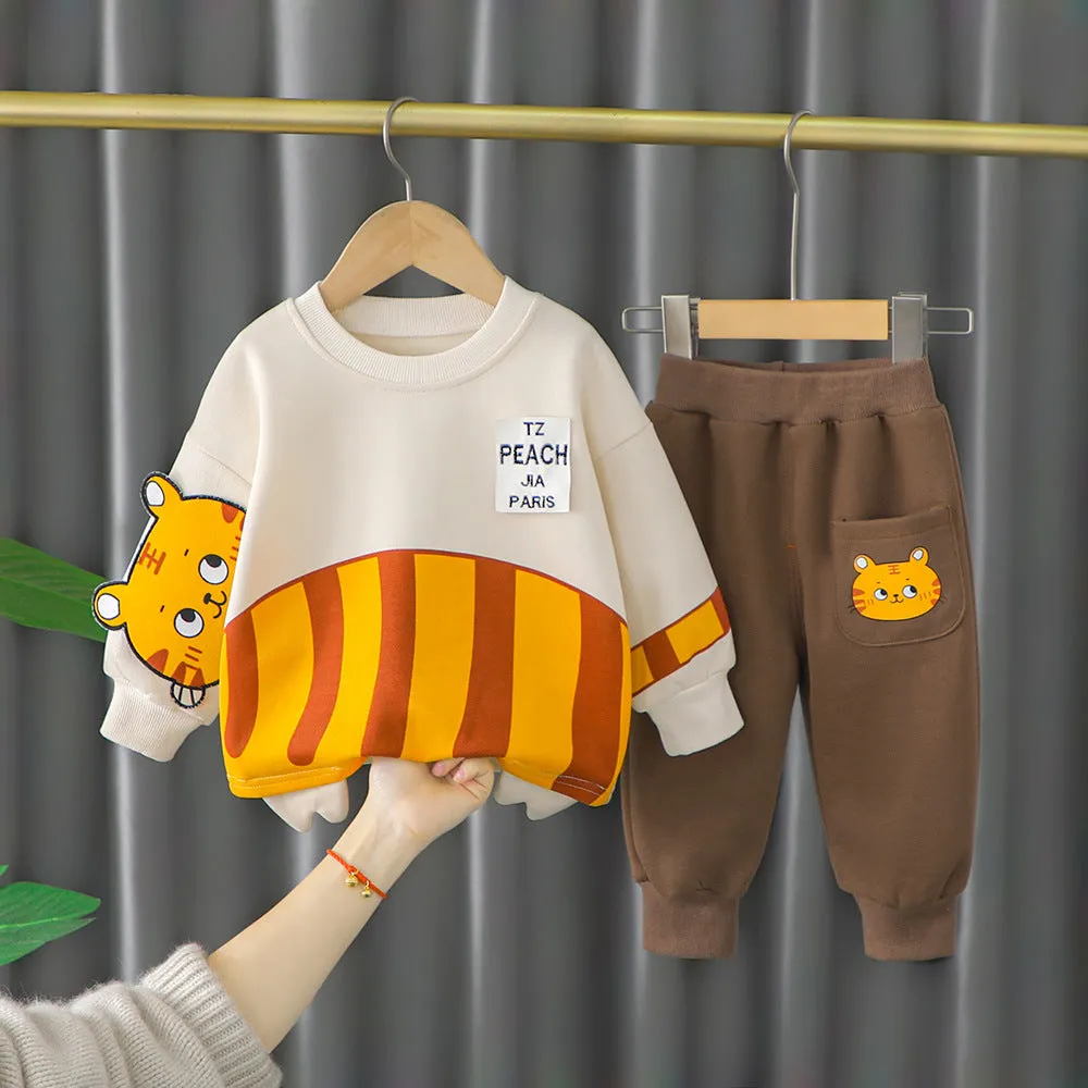 Children's Cartoon Sweater Pants Two-piece Set