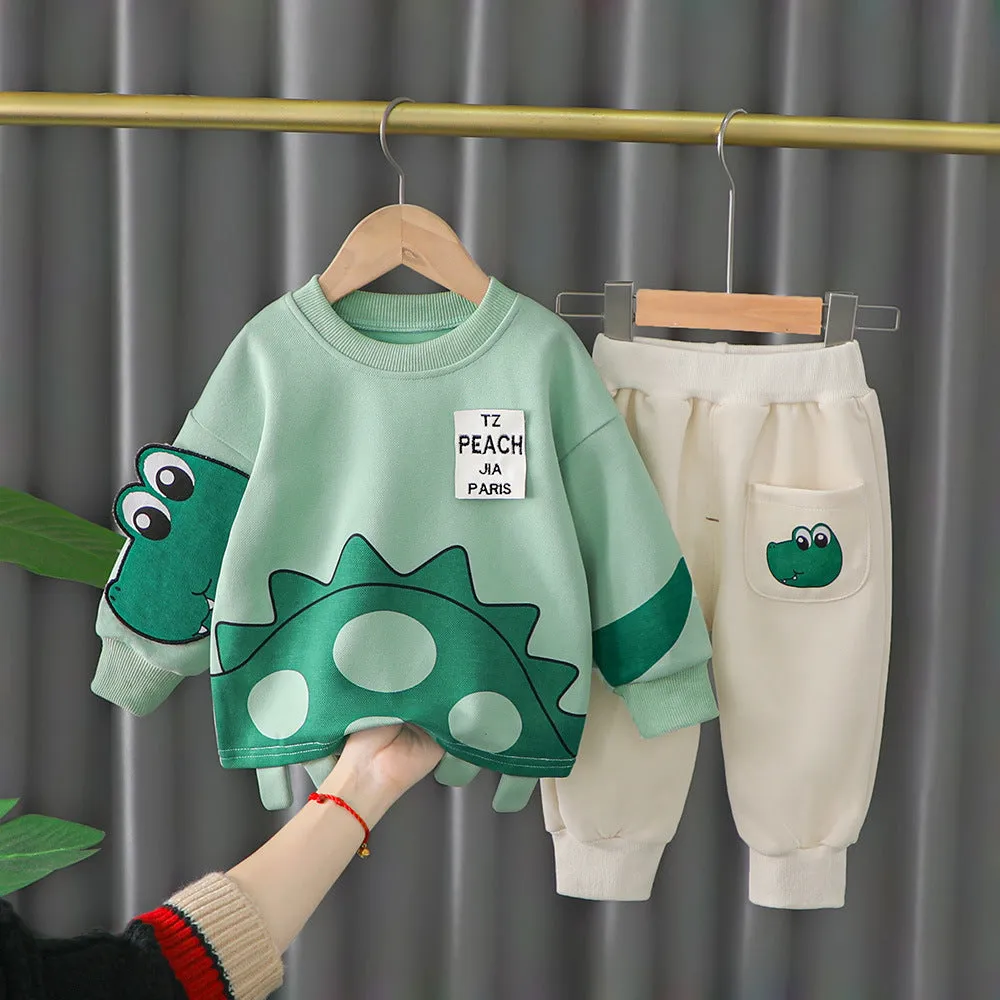 Children's Cartoon Sweater Pants Two-piece Set