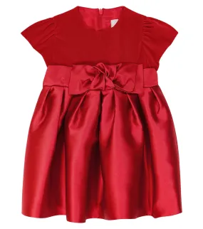 Children's dress with bow Il Gufo, red