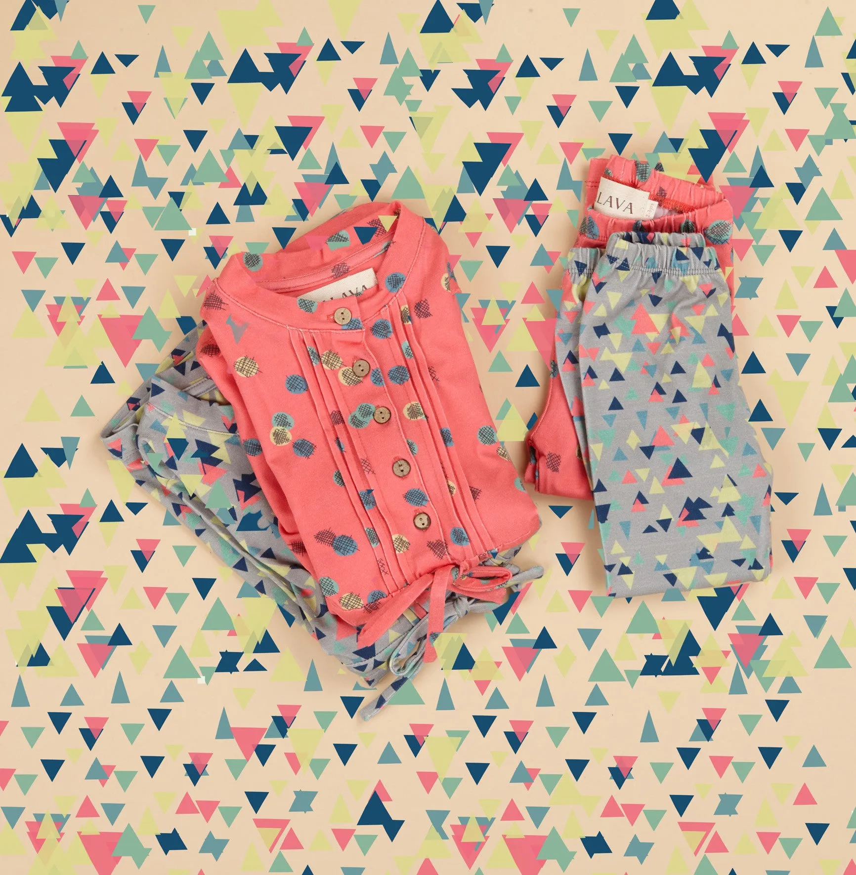 Children's Leggings - Grey Triangle