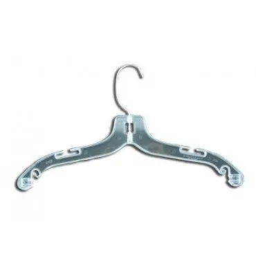 CLEAR PLASTIC DRESS HANGER 14" PACK 100