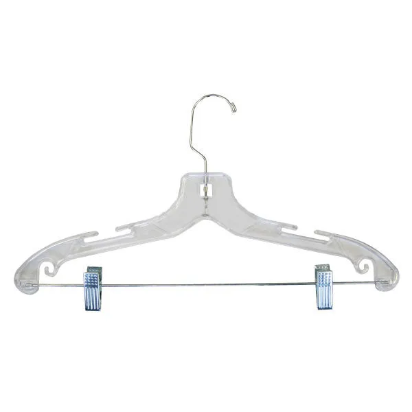 CLEAR PLASTIC SUIT HANGER 12" PACK 100