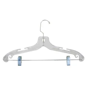 CLEAR PLASTIC SUIT HANGER 12" PACK 100