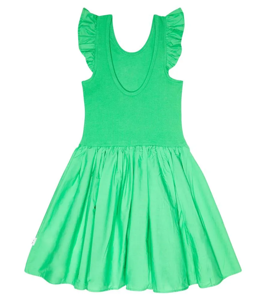 Cloudia Ruffle Molo Dress, Green