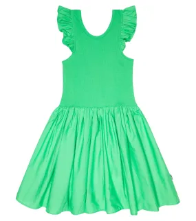 Cloudia Ruffle Molo Dress, Green