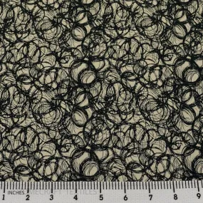 Cream & Black Circles Cotton Print