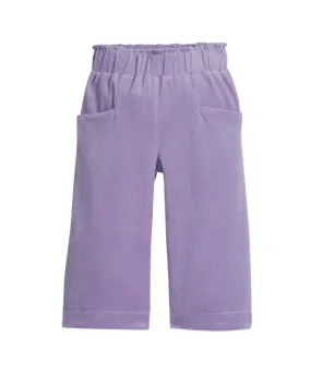 Cropped Palazzo Pants - Lilac Velour