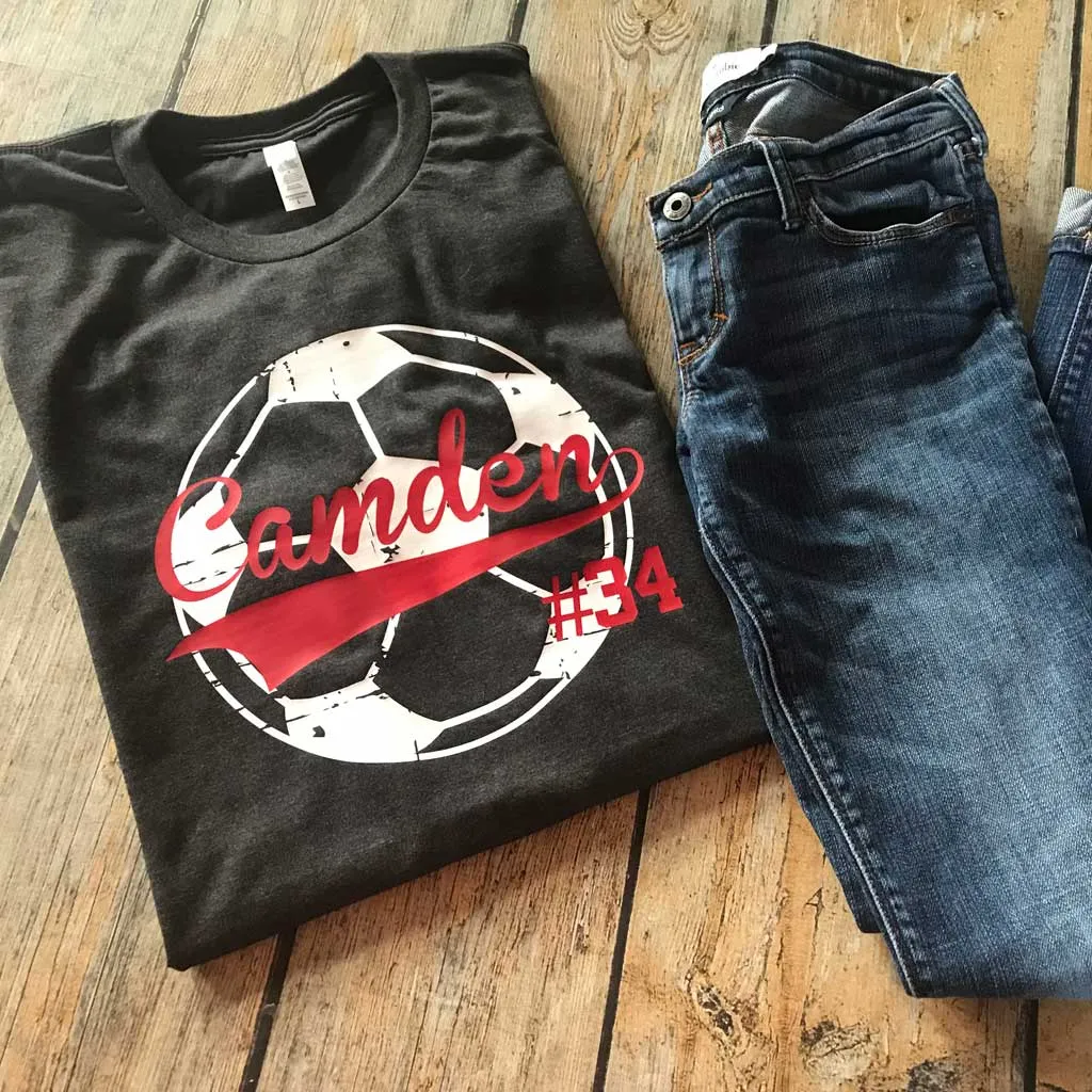 Distressed Vinyl Sports Ball Tee