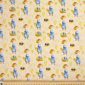 Fantasy Childhood Series Village Girl Yellow Cotton Prints