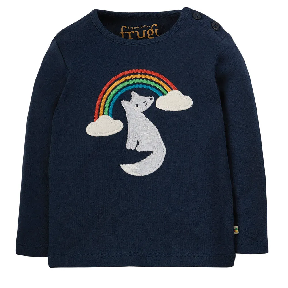 Frugi Indigo/Wolf Button Applique Top