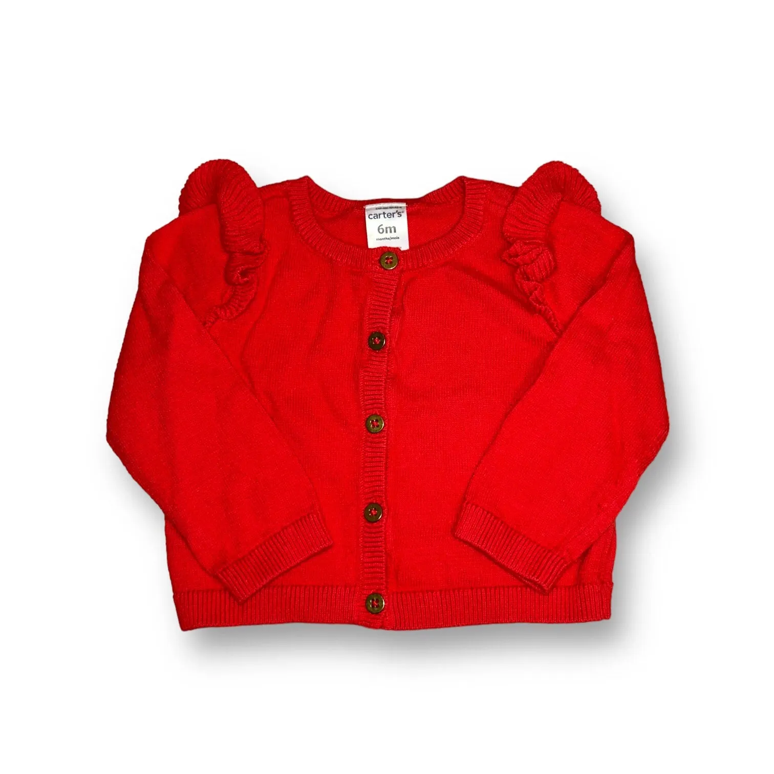 Girls Carter's Size 6 Months Red Cardigan Sweater