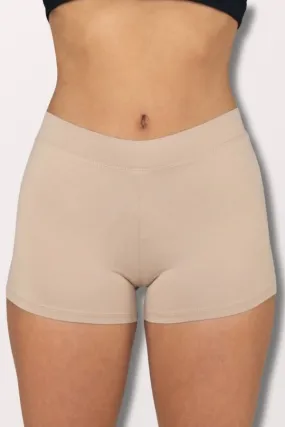 Girls ProWEAR Boy-Cut Shorts with Wide Waistband - Nude