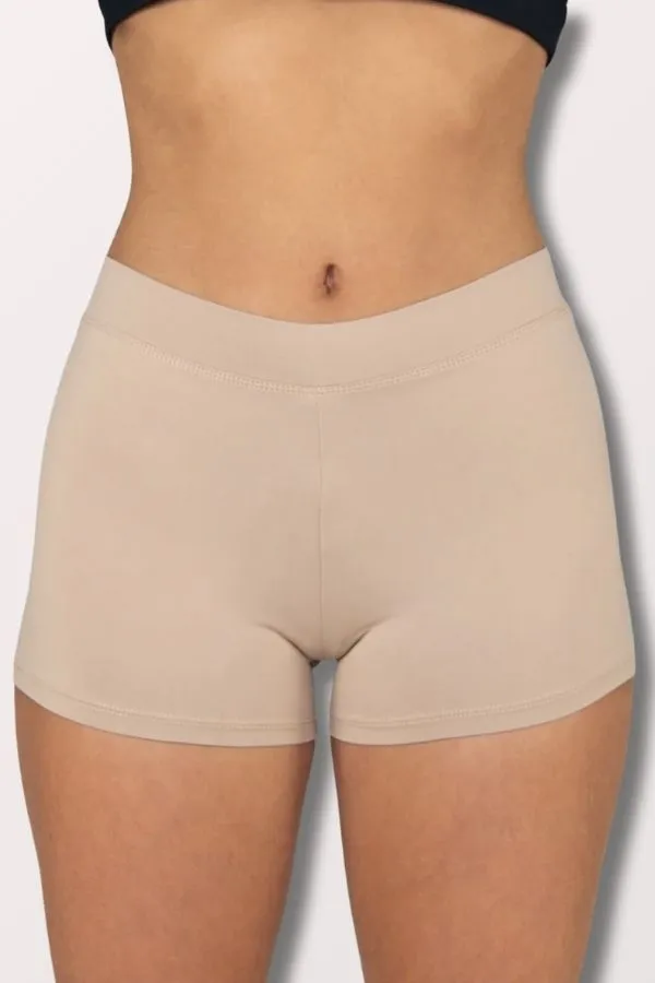 Girls ProWEAR Boy-Cut Shorts with Wide Waistband - Nude