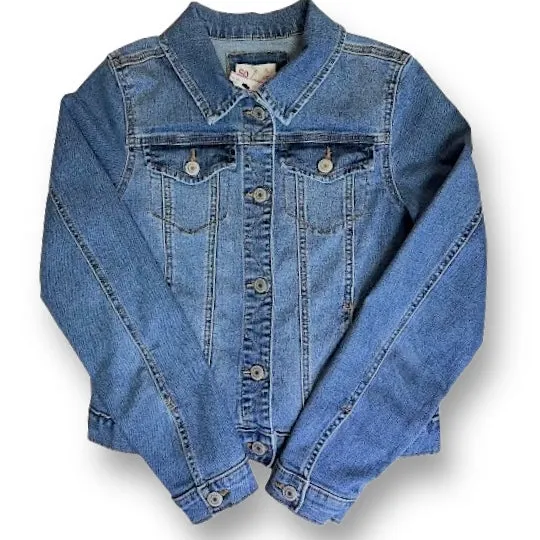 Girls SO Size 14 Classic Denim Button Down Jean Jacket