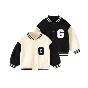 Kids Baseball Jackets Boys and Girls Letter Varsity Coat Buttons