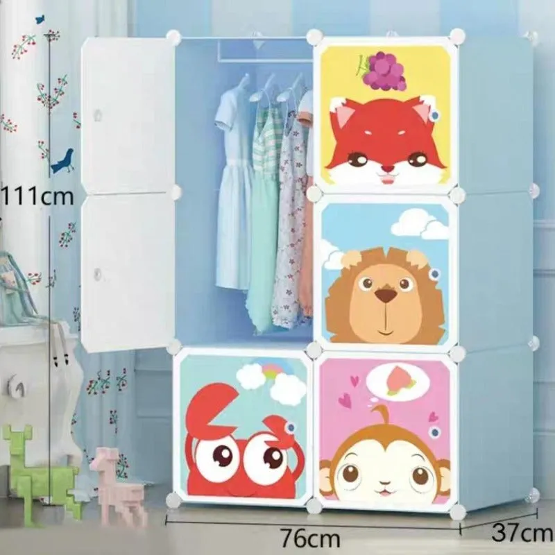 Kids Portable Wardrobe Closet Blue