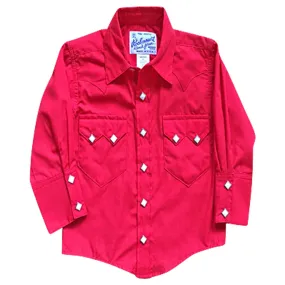 Kid's Vintage Solid Red Western Shirt