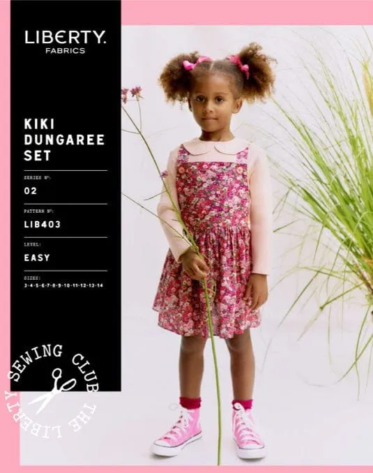 Kiki Dungaree Set Children's Sewing Pattern, Liberty Fabrics