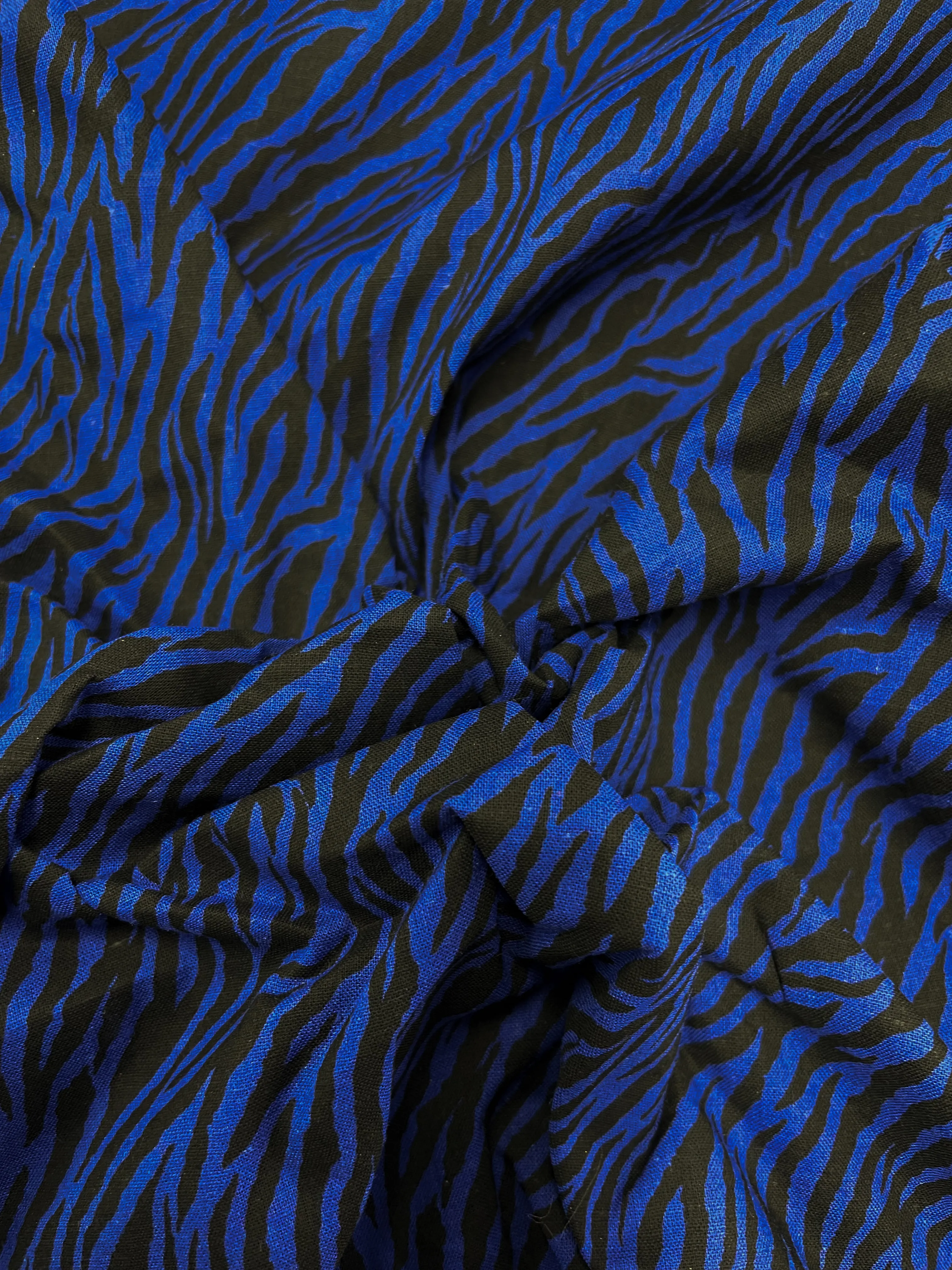 Linen Voile - Cobalt Zebra - 140cm