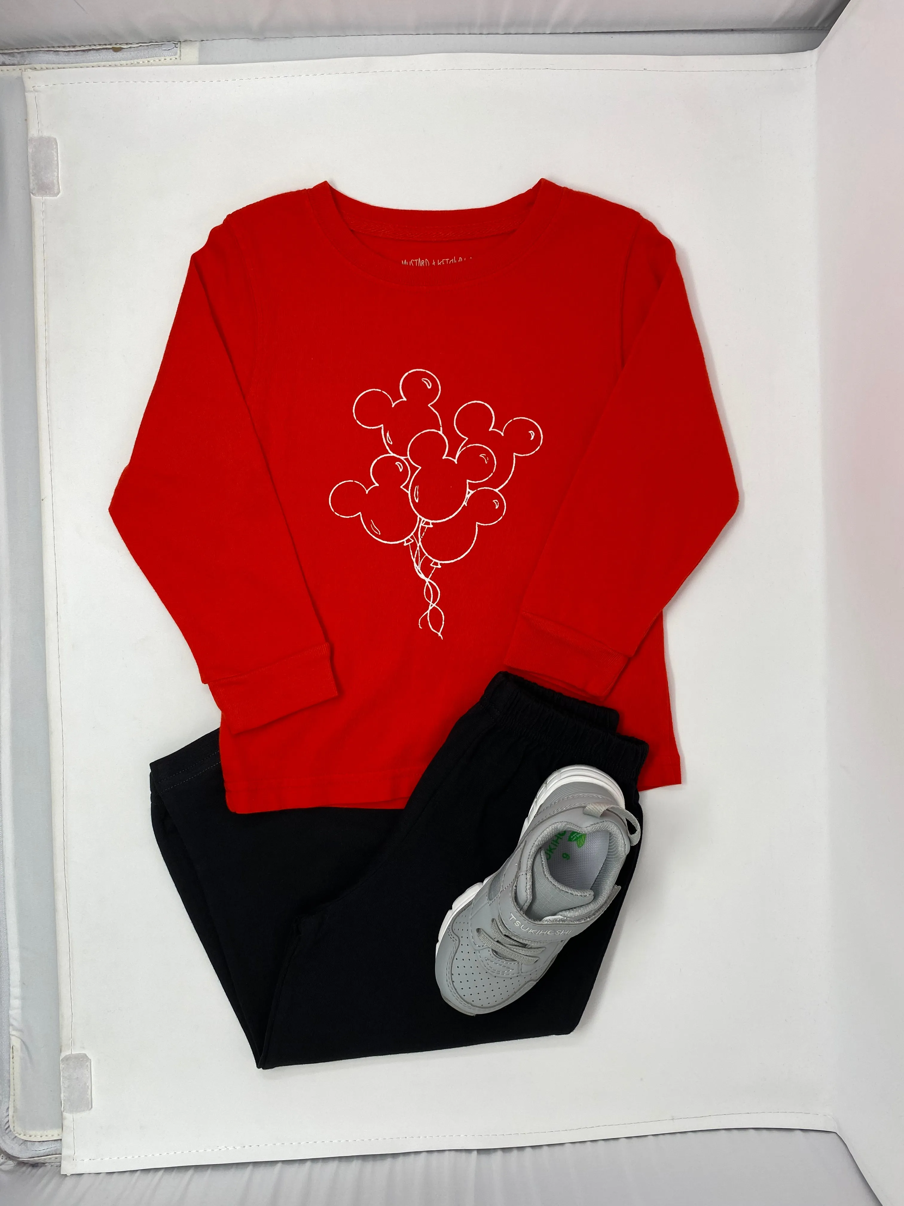 LS Red Mickey Balloons T-Shirt