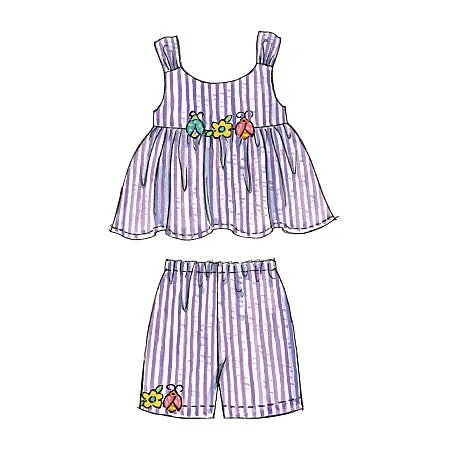 M6017 Toddlers'/Children's Tops, Dresses, Shorts And Pants