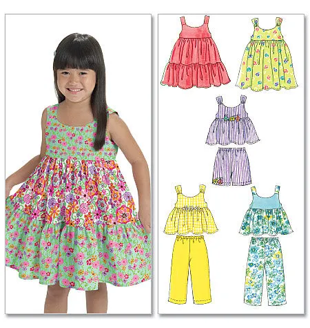 M6017 Toddlers'/Children's Tops, Dresses, Shorts And Pants