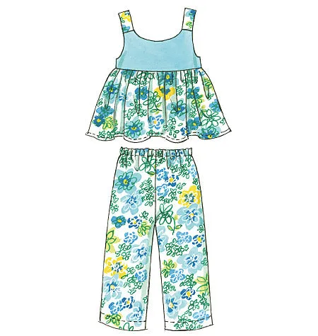 M6017 Toddlers'/Children's Tops, Dresses, Shorts And Pants