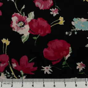 Magenta Large Floral Cotton Print