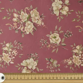 Mauve Blush Painted Flowers Cotton Print