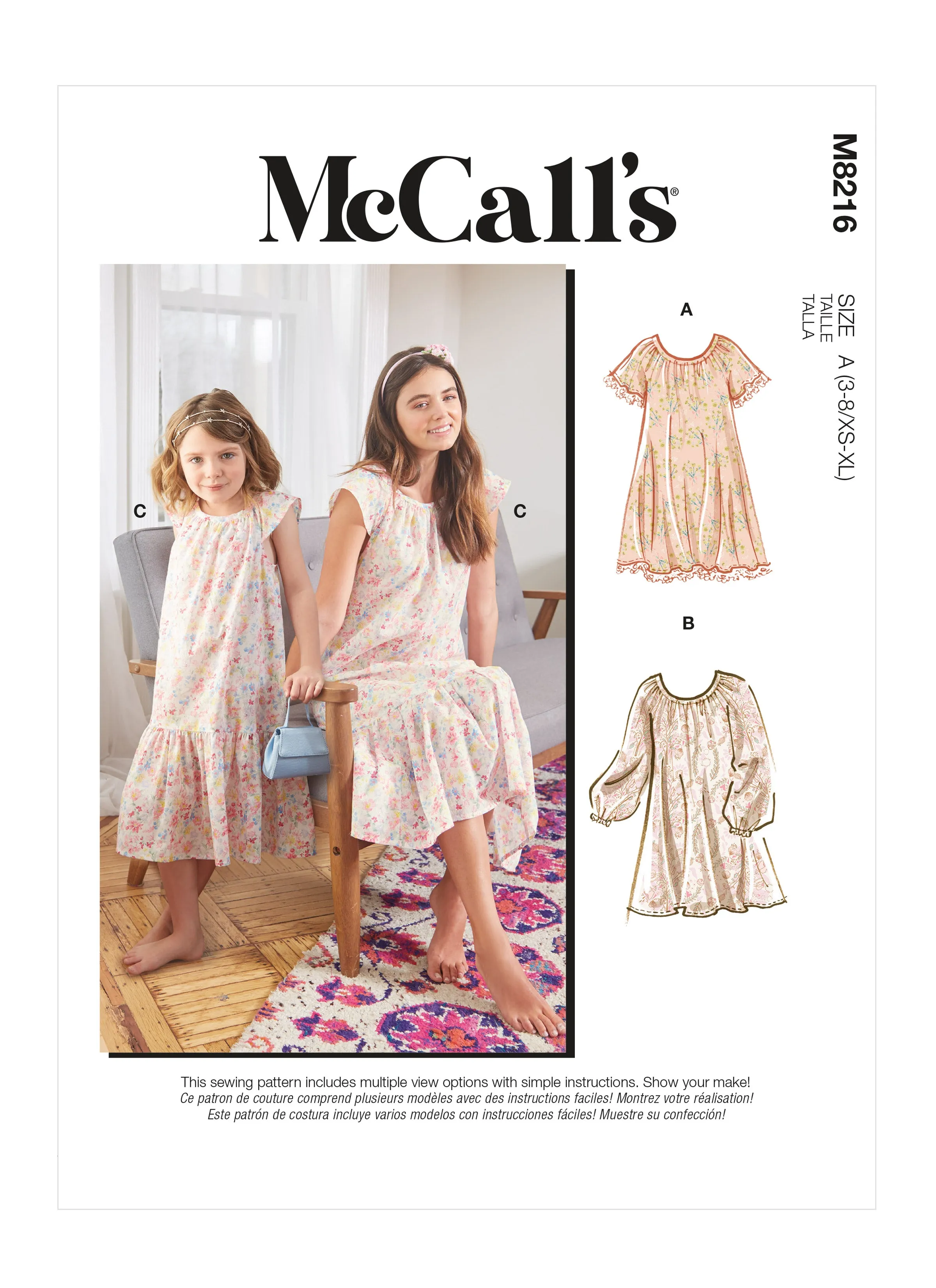 McCall's Pattern M8216 Misses' & Children's Dresses