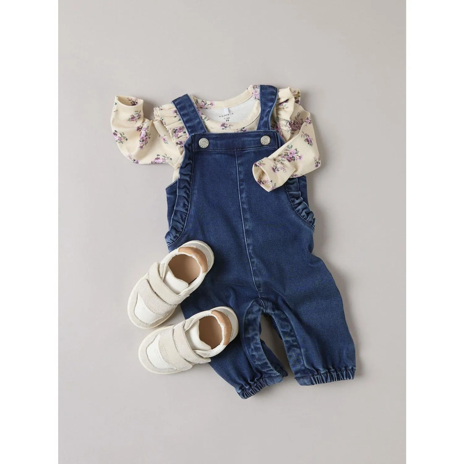 Name It Dark Blue Denim Ruby Denim Frill Suit