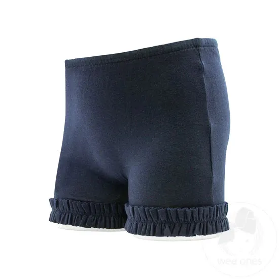 Navy Ruffle Trim Wundershorts