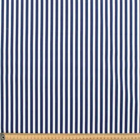 Navy Small Stripe Cotton Print