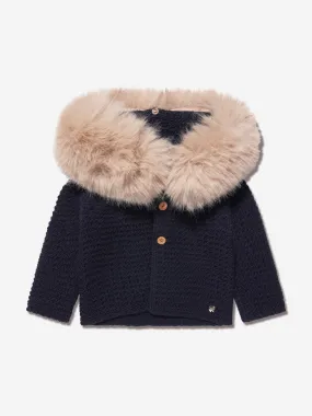 Paz Rodriguez Kids Wool Knitted Jacket in Navy