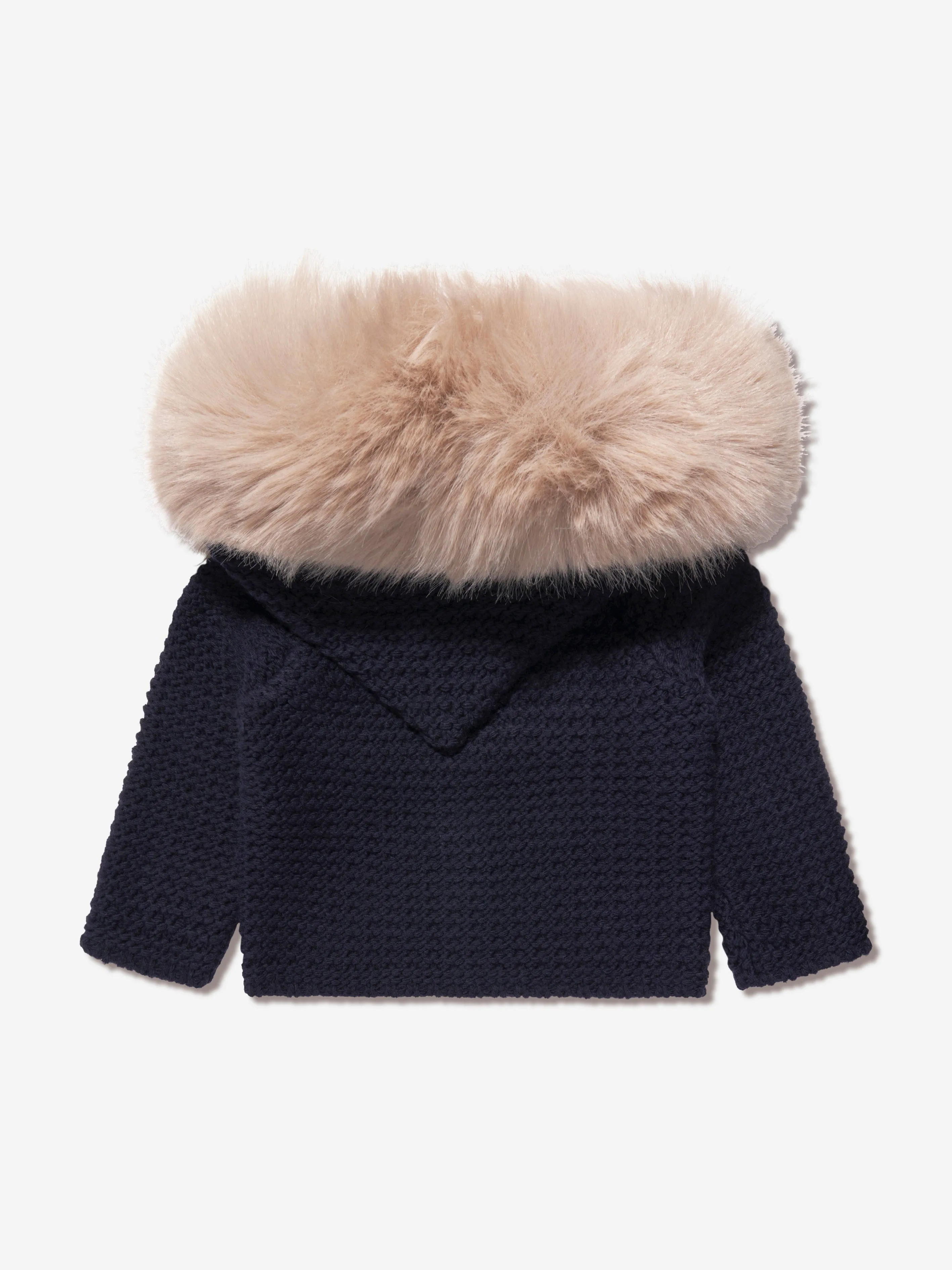 Paz Rodriguez Kids Wool Knitted Jacket in Navy