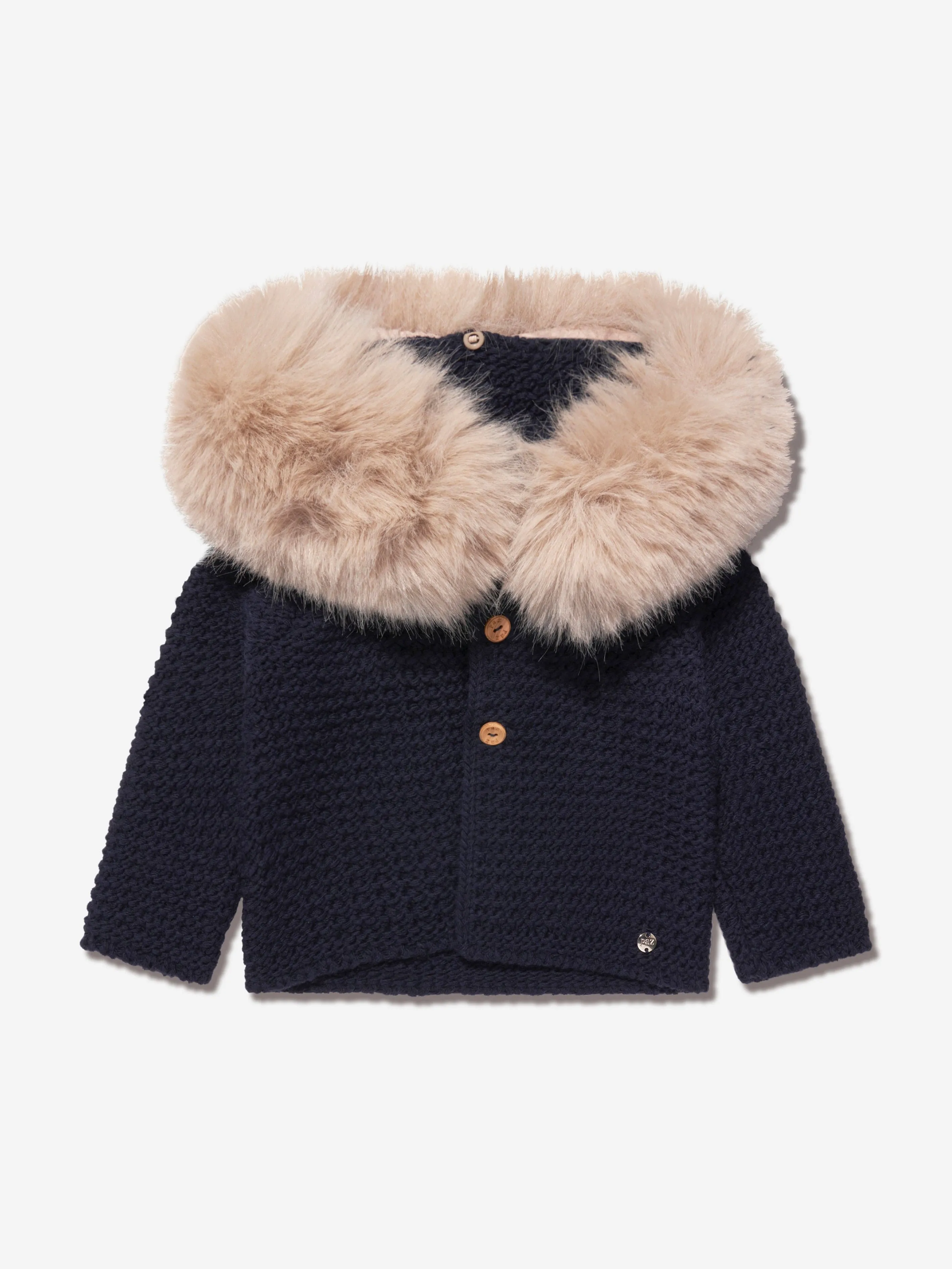 Paz Rodriguez Kids Wool Knitted Jacket in Navy