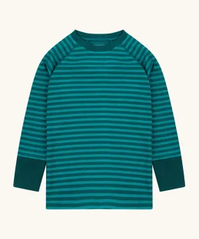 Piccalilly Lake Blue Ribbed Top